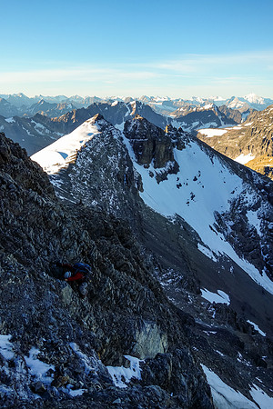 Some of the scrambling on the rising traverse was exposed and steep. And LOOSE.
