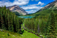 Looking back to the 5th lake and the small stream feeding into it.