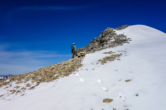 Final steps to the summit of Mount Fryatt.