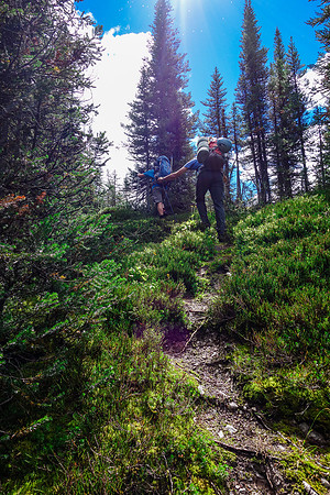 Steep grunt to the fourth lake.