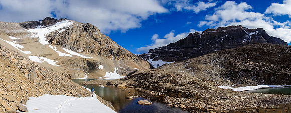 Iceberg Lake and the slope we used to access the SW face rising on the left. Fryatt SW2 on the right.