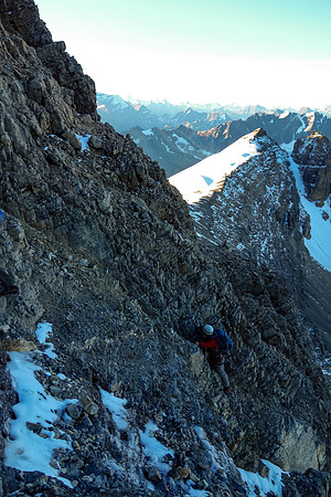 Some of the scrambling on the rising traverse was exposed and steep. And LOOSE.