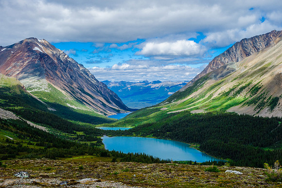 Looking back over the fifth, fourth and third Geraldine Lakes.