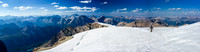 Just under the summit bump, waiting for Eric to take photos. This is the view west, north and east.