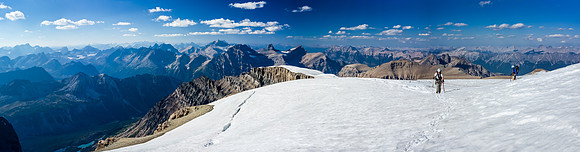 Just under the summit bump, waiting for Eric to take photos. This is the view west, north and east.