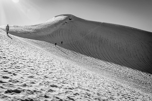 Leaving the summit in late afternoon.