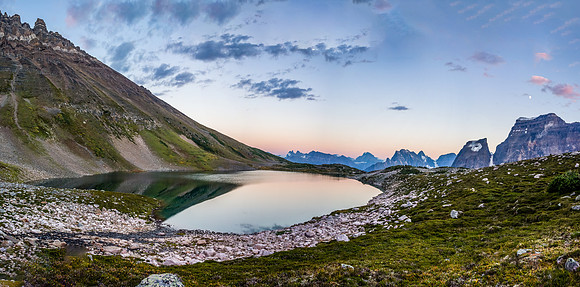 Evening lighting over Catacombs Lake.
