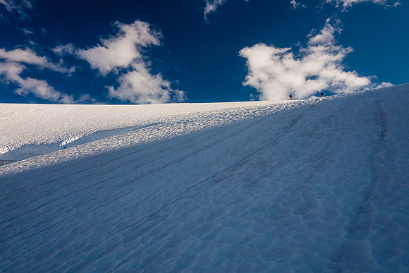Descending the Catacombs Glacier.