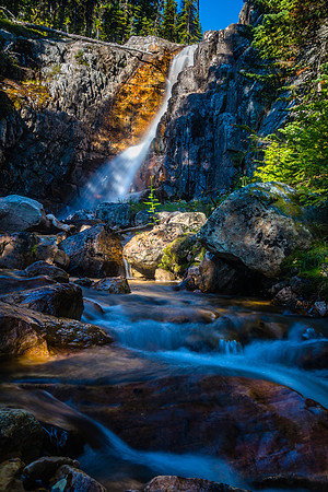 A small falls along Catacombs Creek - the water was very refreshing after a hot bushwhack up steep slopes.