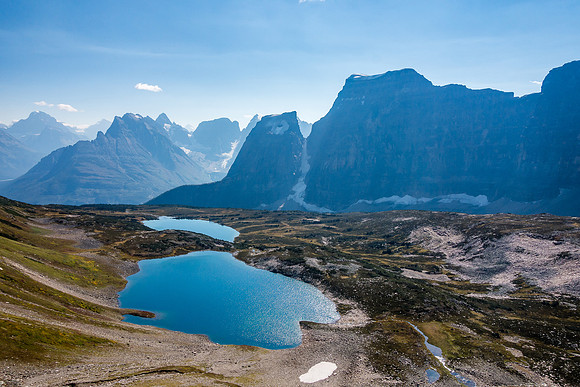 Views back over Catacombs Lake towards Fortress Mountain.