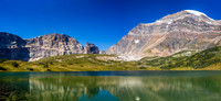 Our bivy lake with Catacombs rising at top right. Our 'escape col' is just left of center in the distance.