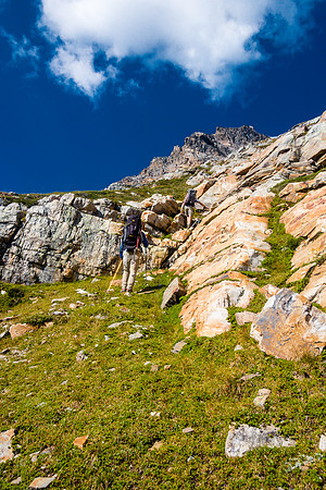 Starting up the lower slopes of Catacombs.