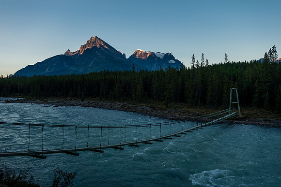 The bridge over the Athabasca River. As you can see the river is not small here! I've heard of people crossing it further upstream later in September.