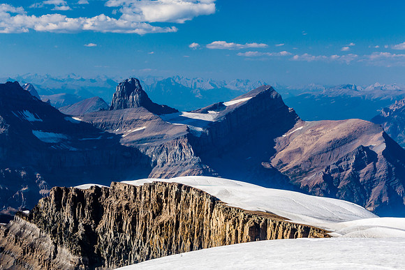 Brussels Peak is striking to the north with Christie to the right.