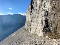 Descending along west cliffs.