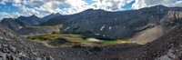 Brocks (L), Solstice, Spectral and Revenant (R) over the lower Spectral Lake.