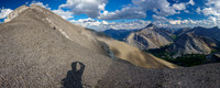 Ascending the SW ridge of Apparition (L). Aylmer at c-r.