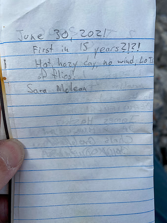 Old summit register.