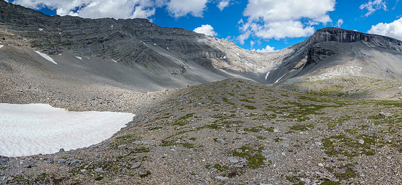 Starting up the east face of Revenant Mountain.