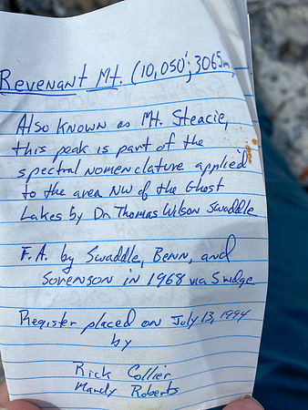 Old summit register.