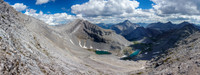 Views back over the Spectral Lakes to Apparition, Aylmer, Brocks, Solstice and Spectral (R).
