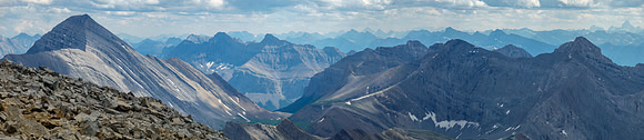 Mount Aylmer over Aylmer Pass. Astley and Solstice to the right.