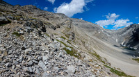 Starting up the east face of Revenant Mountain.