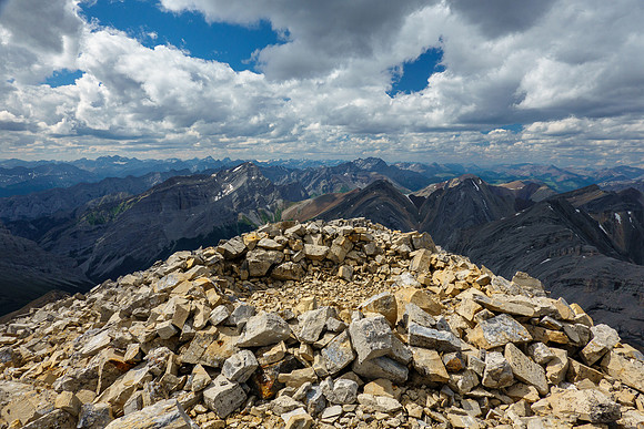 Stoney, Haunted and Psychic with a bivy corral at the summit.