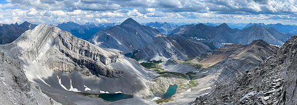 Views over the Spectral Lakes to Apparition, Aylmer, Brocks and Spectral Peak.