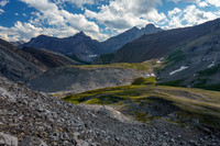Views to Solstice and Spectral Peak and my approach line from lower Apparition Mountain.