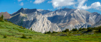 Hiking over Aylmer Pass towards Brocks Peak, Revenant and Apparition Mountain.