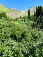 Ascending the south gully on Brocks.