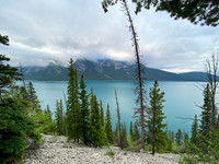 Biking the Lake Minnewanka single track.