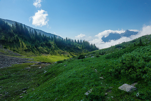 Hiking over Aylmer Pass.