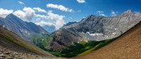 Mount Aylmer (L) and Solstice Peak (R). Note the south Spectral Lake at right.