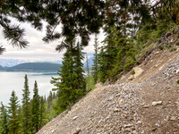 Biking the Lake Minnewanka single track.