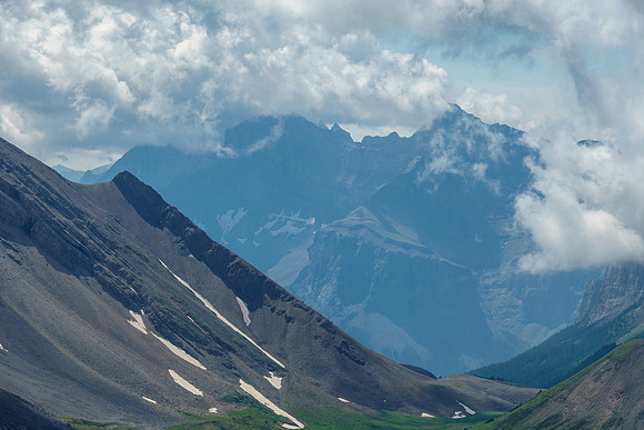 Mount Girouard and Inglismaldie over Aylmer Pass.
