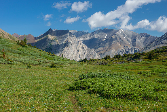 Hiking over Aylmer Pass.