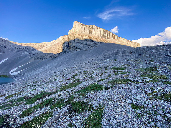 Sunset on the lower west cliffs of Apparition Mountain.