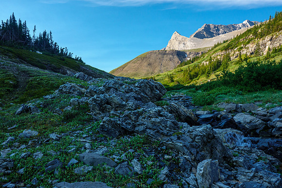 Ascending to Aylmer Pass.