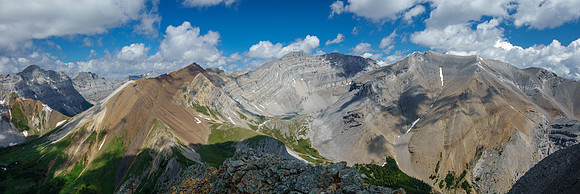 Revenant Mountain and Apparition Mountain over lower Spectral Lake and my eventual campsite.