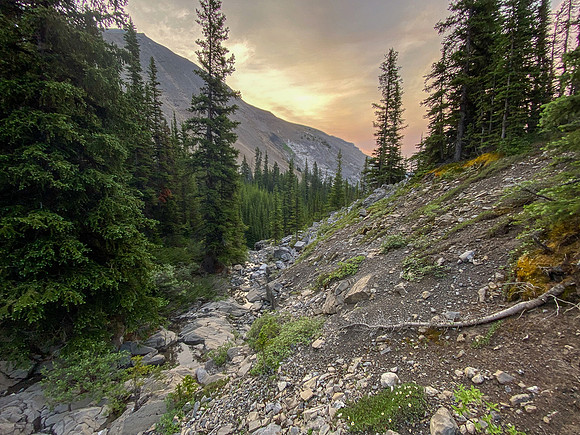 Hiking down along Spectral Creek.