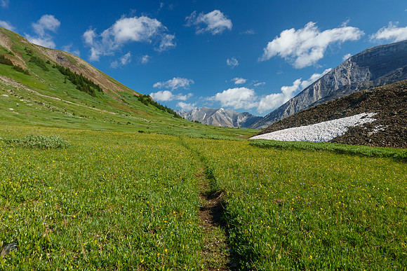 Hiking over Aylmer Pass.