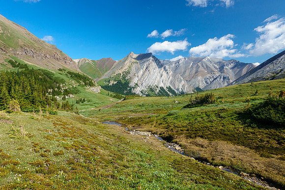 Hiking over Aylmer Pass.