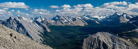 Stunning views of Prow (L), the Bonnet Icefield and St. Bride and Douglas (R).
