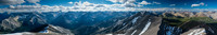 Summit views west (L) and north (R) over the Red Deer River and Divide Pass.
