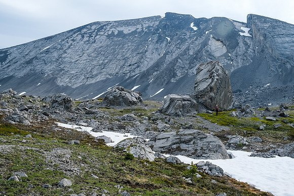 Hiking through a moonscape on our way to Bellow Peak.