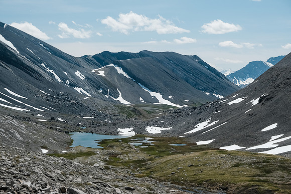 Returning to the meadows from Bellow Peak.