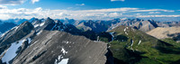Views over Divide Pass to Bellow (L), Whelk, Peters, Condor and Chirp.