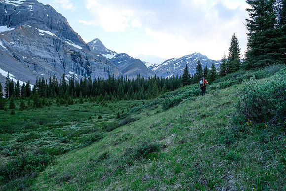 Ascending to our bivy.